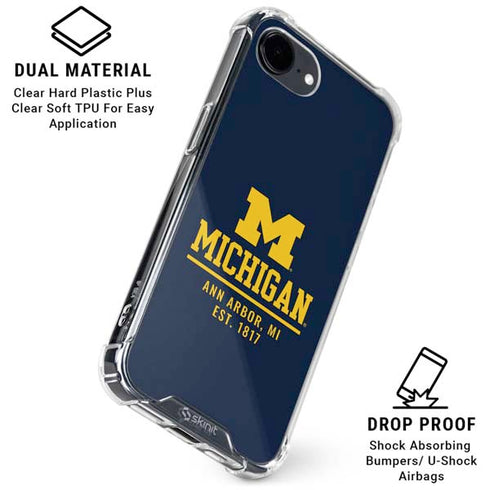University of Michigan Ann Arbor Est 1817 iPhone 16e Clear Case