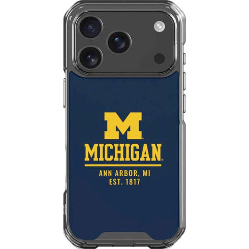 University of Michigan Ann Arbor Est 1817 iPhone 18 Pro Clear Case