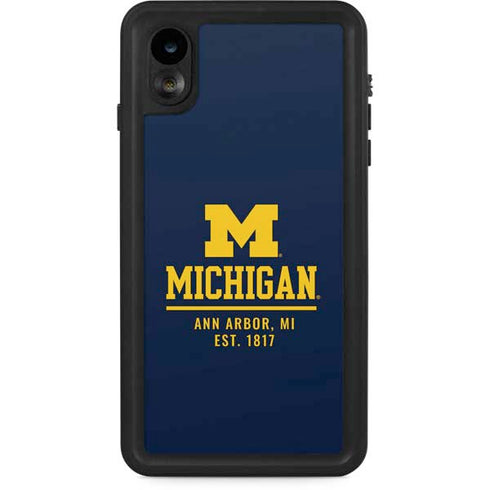 University of Michigan Ann Arbor Est 1817 iPhone XR Waterproof Case