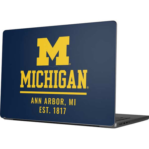 University of Michigan Ann Arbor Est 1817 Apple MacBook Pro 14-inch Skin