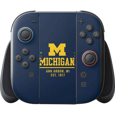 University of Michigan Ann Arbor Est 1817 Nintendo Switch 2 (2025) with Joy-Con Skin