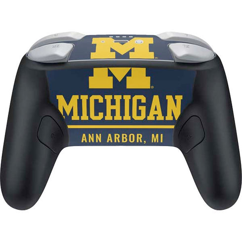 University of Michigan Ann Arbor Est 1817 Nintendo Switch 2 (2025) Pro Controller Skin