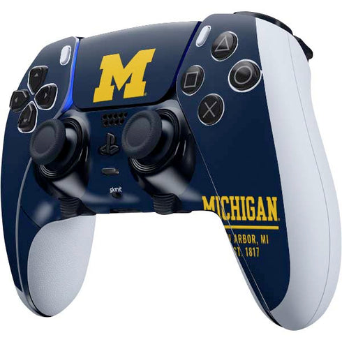 University of Michigan Ann Arbor Est 1817 PS5 DualSense Edge Pro Controller Skin