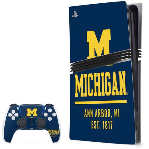 University of Michigan Ann Arbor Est 1817 PlayStation PS5 Skins