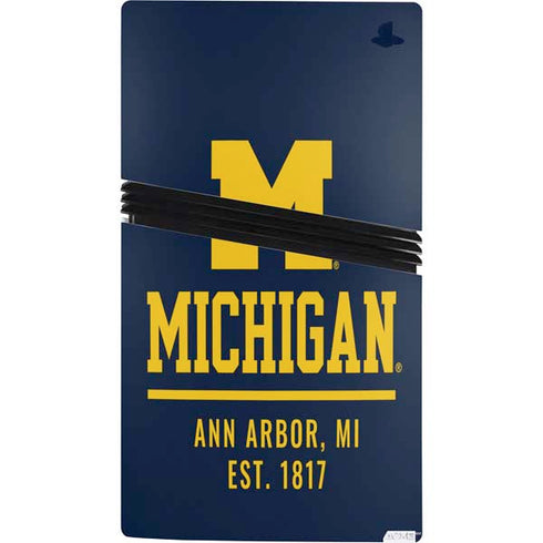 University of Michigan Ann Arbor Est 1817 PS5 Pro Console Skin