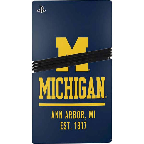 University of Michigan Ann Arbor Est 1817 PS5 Pro Disk Bundle Skin