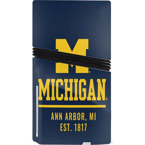 University of Michigan Ann Arbor Est 1817 PS5 Pro Disk Bundle Skin