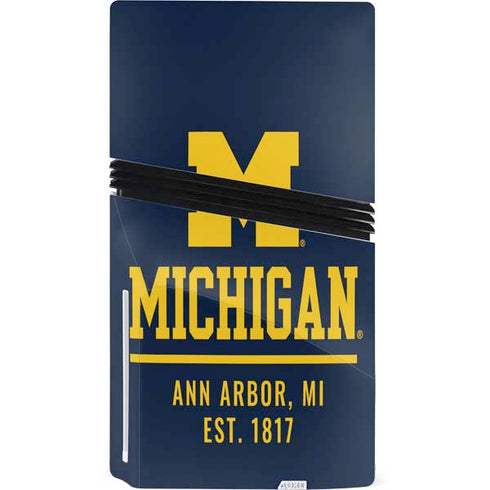 University of Michigan Ann Arbor Est 1817 PS5 Pro Disk Console Skin