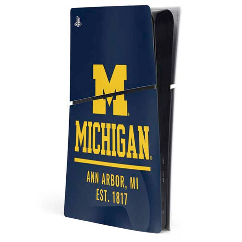 University of Michigan Ann Arbor Est 1817 PS5 Slim Digital Edition Console Skin
