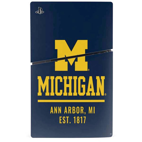 University of Michigan Ann Arbor Est 1817 PS5 Slim Digital Edition Console Skin