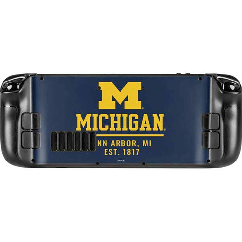 University of Michigan Ann Arbor Est 1817 Steam Deck Handheld Gaming Computer Skin