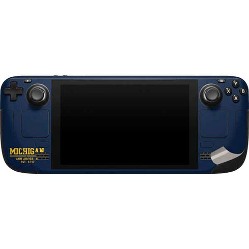University of Michigan Ann Arbor Est 1817 Steam Deck Handheld Gaming Computer Skin