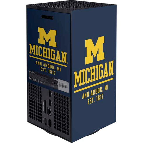 University of Michigan Ann Arbor Est 1817 Xbox Series X Bundle Skin