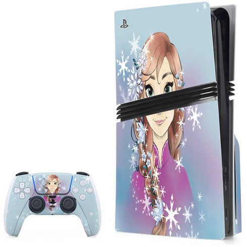Disney Frozen Anna Portrait PS5 Pro Disk Bundle Skin