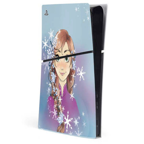 Disney Frozen Anna Portrait PS5 Slim Digital Edition Console Skin