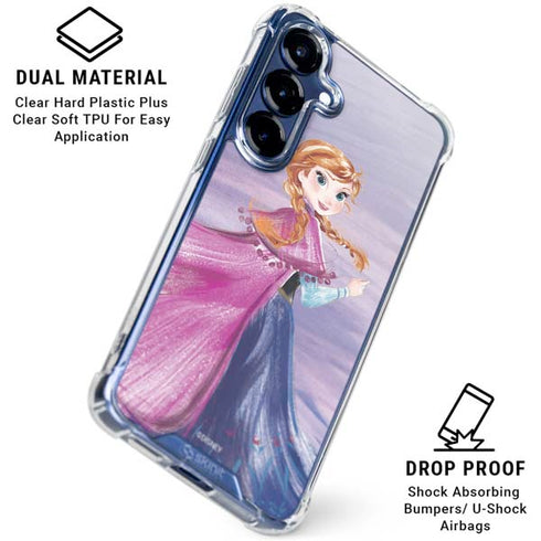 Disney Frozen Anna Sketch Art Galaxy S25 Clear Case