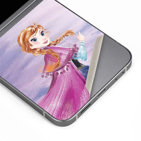 Disney Frozen Anna Sketch Art Galaxy Z Flip6 Skin