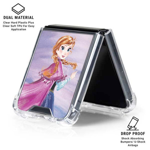 Disney Frozen Anna Sketch Art Galaxy Z Flip6 Clear Case