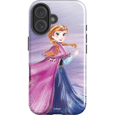 Disney Frozen Anna Sketch Art iPhone 16 Plus Impact Case
