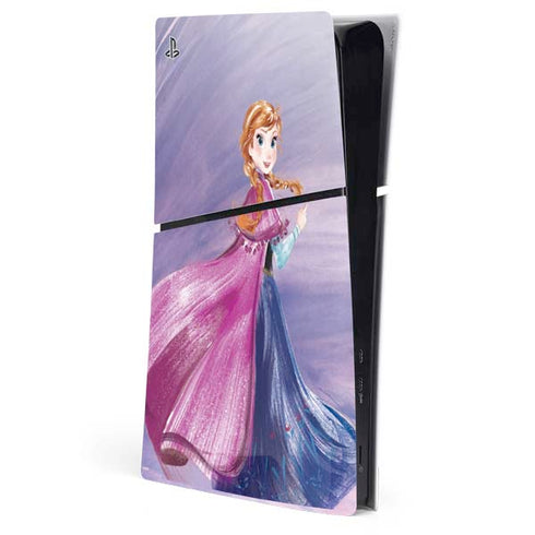 Disney Frozen Anna Sketch Art PS5 Slim Digital Edition Console Skin