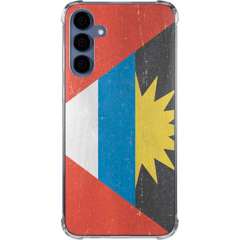 Antigua and Barbuda Flag Distressed Galaxy A35 5G Clear Case