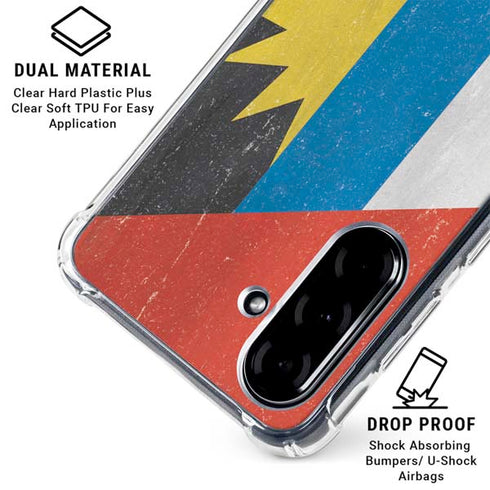 Antigua and Barbuda Flag Distressed Galaxy A36 5G Clear Case
