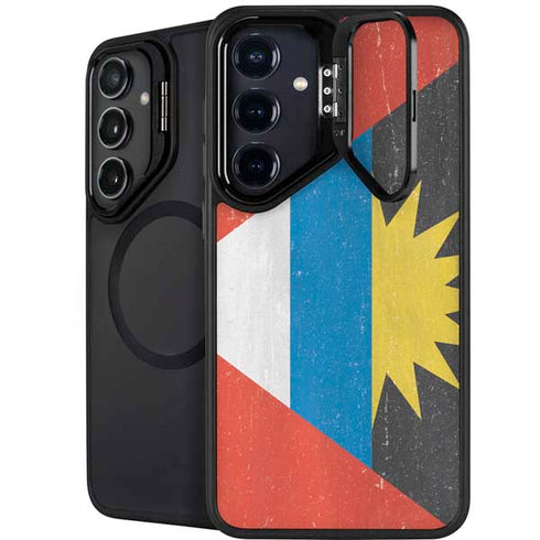 Antigua and Barbuda Flag Distressed Galaxy S24 FE Kickstand Case