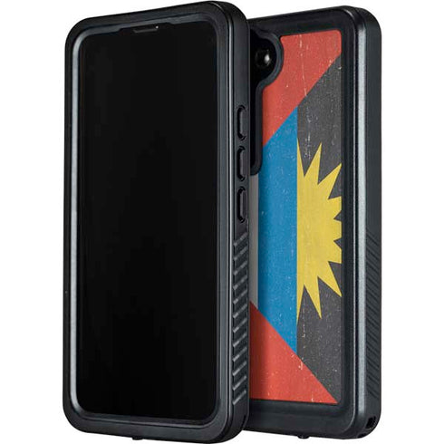 Antigua and Barbuda Flag Distressed Galaxy S24 Plus Waterproof Case