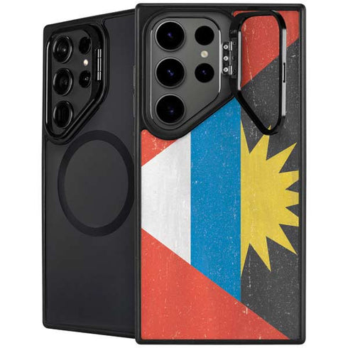 Antigua and Barbuda Flag Distressed Galaxy S25 Ultra Kickstand Case