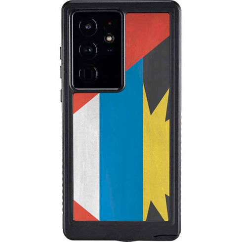 Antigua and Barbuda Flag Distressed Galaxy S24 Ultra Waterproof Case