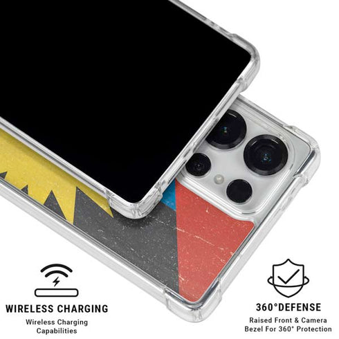 Antigua and Barbuda Flag Distressed Galaxy S25 Ultra Clear Case