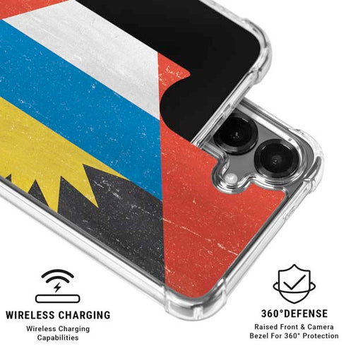 Antigua and Barbuda Flag Distressed Galaxy S26 Plus Clear Case