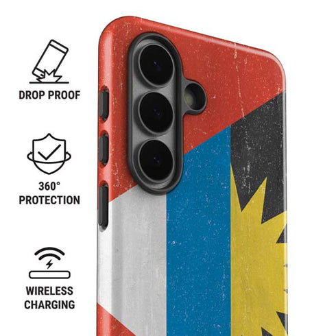 Antigua and Barbuda Flag Distressed Galaxy S26 Plus Impact Case