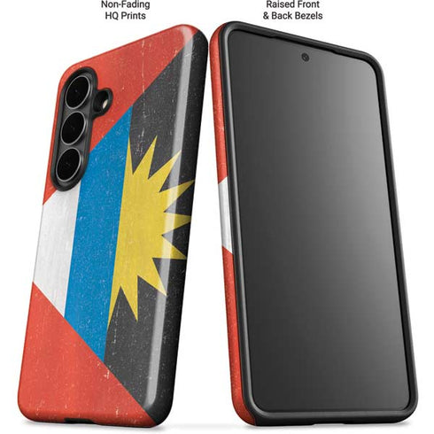 Antigua and Barbuda Flag Distressed Galaxy S26 Plus Impact Case