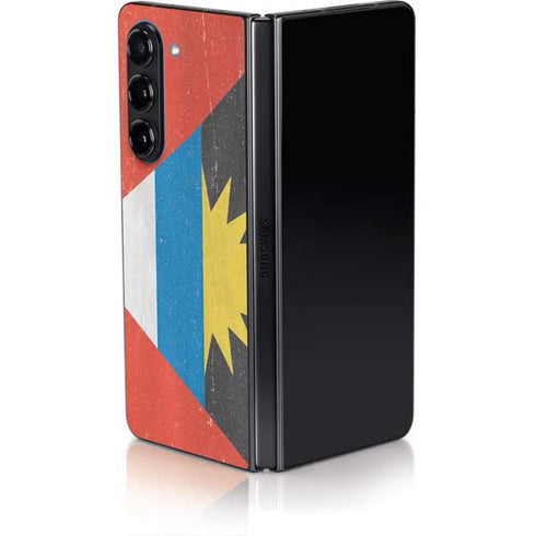 Antigua and Barbuda Flag Distressed Galaxy Z Fold5 5G Skin