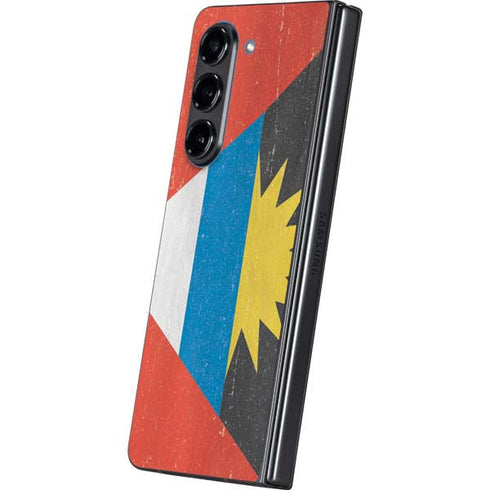 Antigua and Barbuda Flag Distressed Galaxy Z Fold5 5G Skin