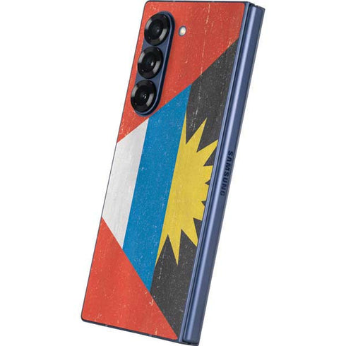 Antigua and Barbuda Flag Distressed Galaxy Z Fold6 Skin