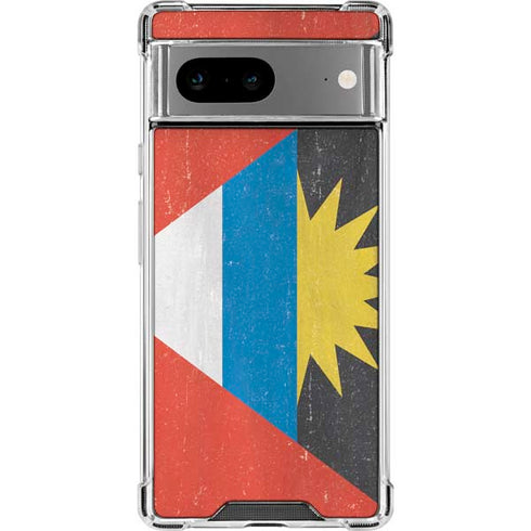 Antigua and Barbuda Flag Distressed Google Pixel 8a Clear Case