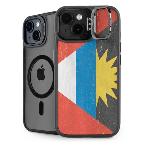 Antigua and Barbuda Flag Distressed iPhone 14 Plus Kickstand Case