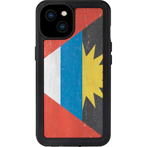 Antigua and Barbuda Flag Distressed iPhone 15 Plus Waterproof Case