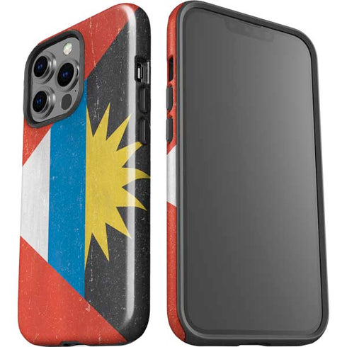 Antigua and Barbuda Flag Distressed iPhone 15 Pro Impact Case