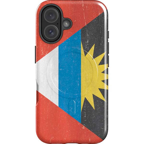 Antigua and Barbuda Flag Distressed iPhone 16 Magsafe Impact Case