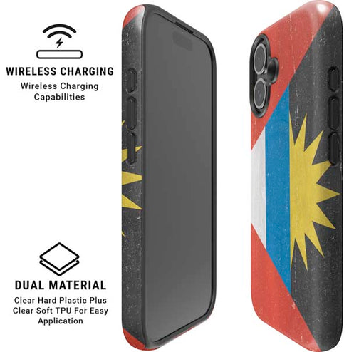 Antigua and Barbuda Flag Distressed iPhone 16 Magsafe Impact Case