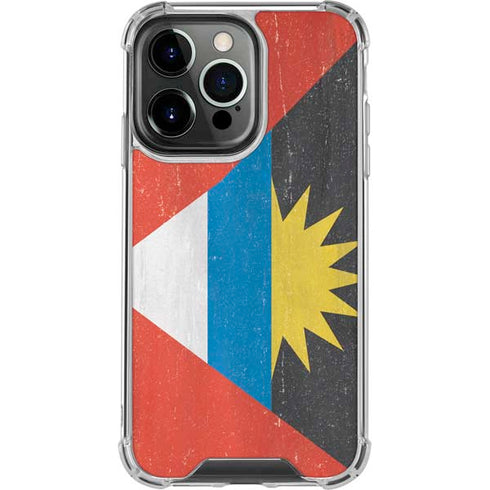 Antigua and Barbuda Flag Distressed iPhone 16 Pro Clear Case