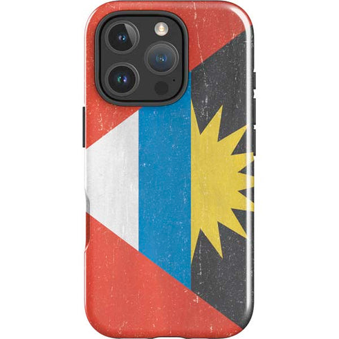 Antigua and Barbuda Flag Distressed iPhone 16 Pro Impact Case
