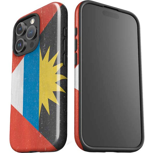 Antigua and Barbuda Flag Distressed iPhone 16 Pro Max Impact Case
