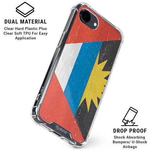 Antigua and Barbuda Flag Distressed iPhone 16e Clear Case