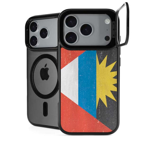 Antigua and Barbuda Flag Distressed iPhone 18 Pro Kickstand Case