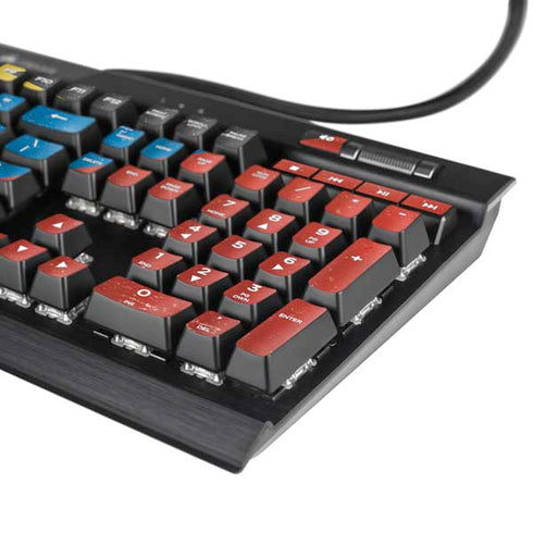 Antigua and Barbuda Flag Distressed K95 RGB PLATINUM Mechanical Gaming Keyboard Skin