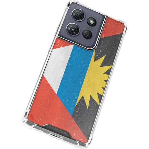Antigua and Barbuda Flag Distressed Moto G 5G (2025) Clear Case